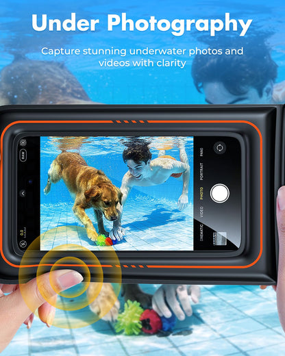 UNBREAKcable Floating Waterproof Phone Pouch 2 Pack, IPX8 Waterproof Phone Case Dry Bag Kayak/Beach/Cruise Travel Essentials, Water Proof Pouch for iPhone 17 16 15 Pro Max, Samsung S25 Ultra S24-7"