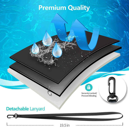 Newppon 4 Pack 8.5“ Waterproof Cell Phone Pouch - Underwater Dry Bag Case Lanyard -Water Proof Clear Holder Protector for iPhone 17 16 Pro Max Plus Air Samsung Galaxy S25 Ultra Note for Beach Swimming