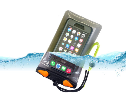 Aquapac Waterproof Large Phone Case, Lanyard, iPhone and Android, Made in the UK, Hiking, Mountain Biking, Running Accessory, Floating, 5 Year Warranty, Eco Friendly, Black